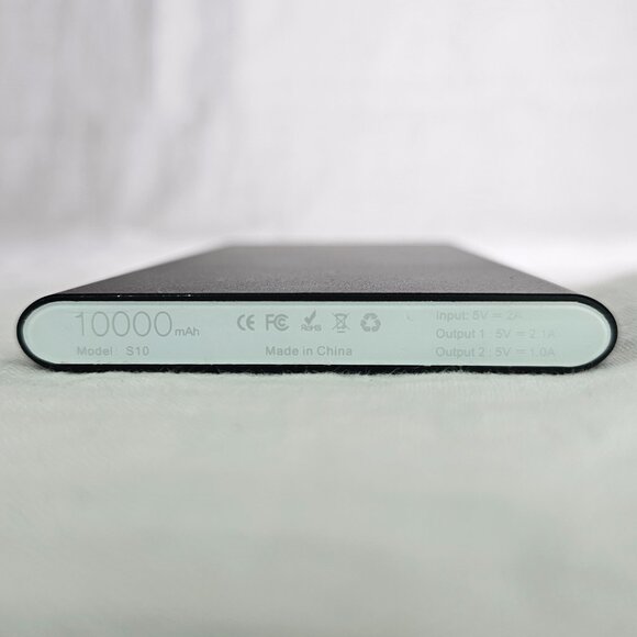 Mopower S10 Slim 10000 mAh Portable Power Bank w/ Two USB-A Ports & Flashlight - Picture 2 of 6
